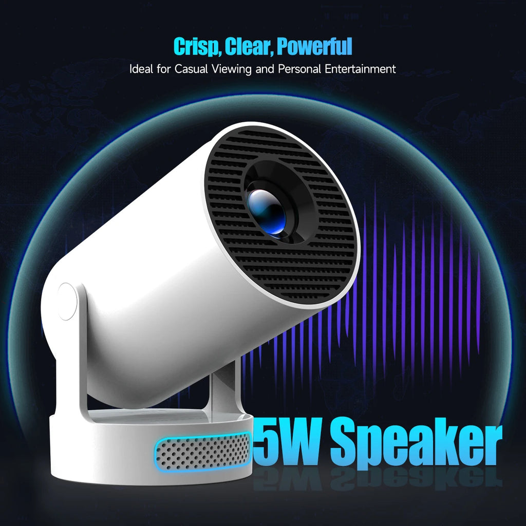 Fantic Projector Built in 5W Speaker 1280*720P Android 14 8000 Lumens Wifi6 BT5.4 Outdoor Portable Projector