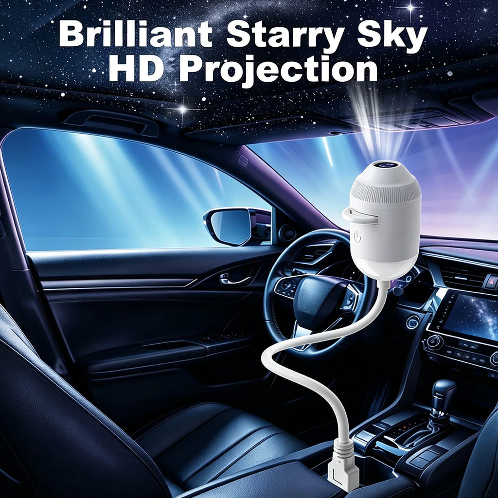 2 in 1 USB Star Galaxy Projector Light Car Interior Roof Ambient Projection Lamp Manual Focus Atmosphere Starry Sky Night Light