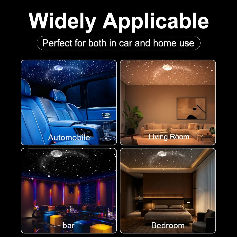 2 in 1 USB Star Galaxy Projector Light Car Interior Roof Ambient Projection Lamp Manual Focus Atmosphere Starry Sky Night Light