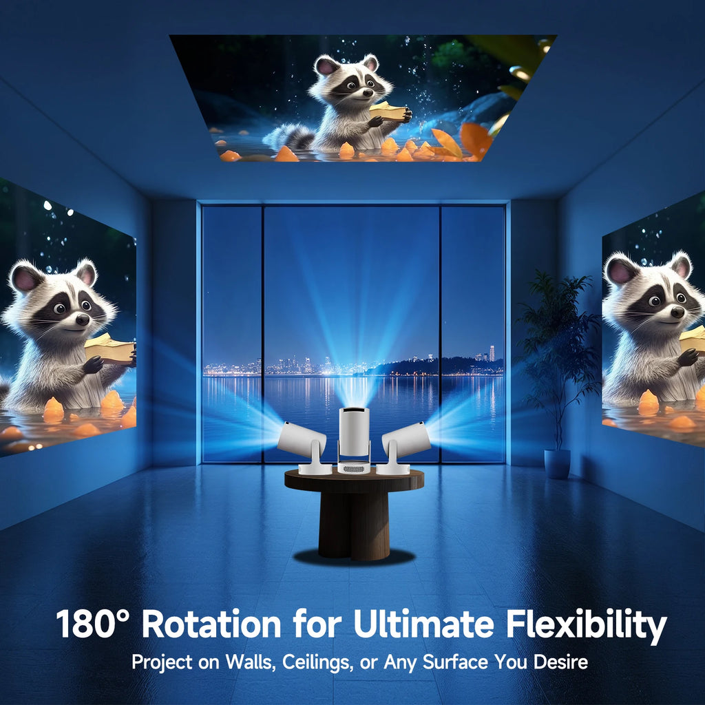Fantic Projector Built in 5W Speaker 1280*720P Android 14 8000 Lumens Wifi6 BT5.4 Outdoor Portable Projector